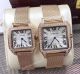 Cartier Santos Dumont Rose Gold Silver Dial Watch Cartier Lover watch (2)_th.jpg